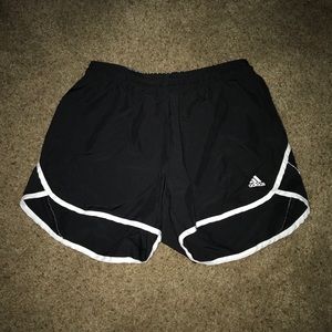 Adidas black and white athletic shorts